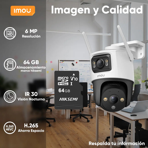 Cámara WiFi PT IMOU IPC-S7XN-6M0WED, lugares de montaje Pared,Techo