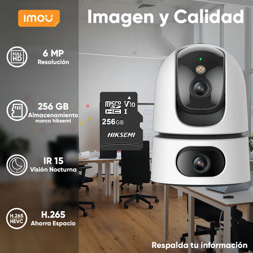Kit cámara WiFi PT IMOU IPC-S2XN-6M0WED, rango de giro 355° pan