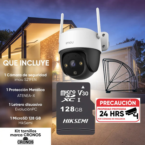 Kit Cámara WiFi PT IMOU S21FEN-PLUS-128, largo 12 cm, altura 13.6 cm
