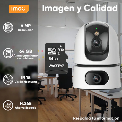 Kit cámara WiFi PT IMOU IPC-S2XN-6M0WED, material externo plástico