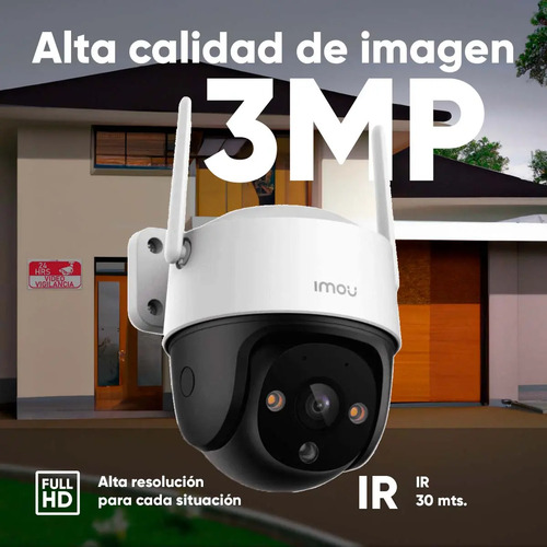 Cámara PTZ WiFi IMOU IP66, material externo plástico, lugares de montaje Pared,Techo