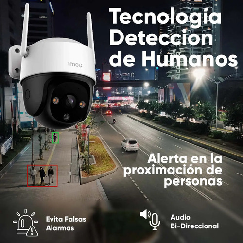 Cámara PTZ WiFi IMOU IP66, tipo de resolución full HD, tipos de conexiones inalámbrica