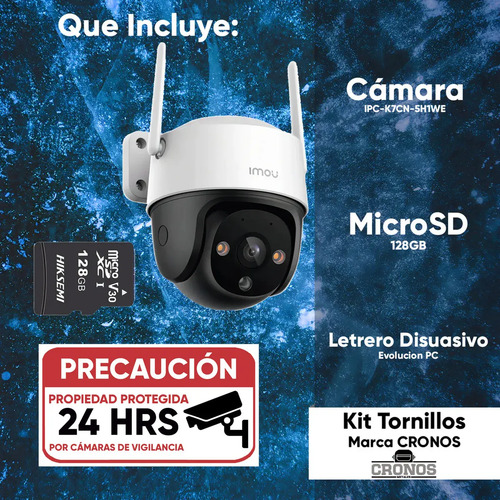 Kit Cámara WiFi PT IMOU IPC-K7CN-5H1WE, tipo de movimiento pan-tilt 355° / 90°