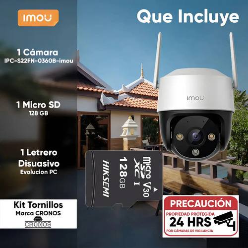 Kit Cámara WiFi PTZ IMOU S22FN, potencia 6.2 W, conectividad Wi-Fi