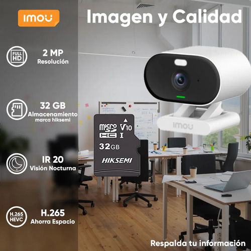 Kit cámara Wi-Fi IMOU IPC-C22FN, profundidad 5.2 cm, material externo plástico