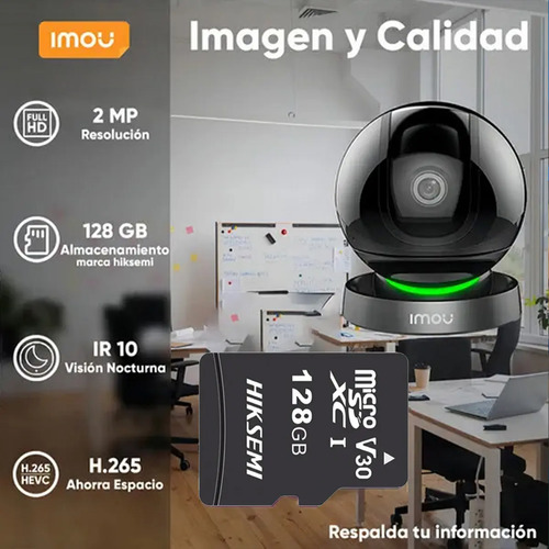 Cámara Wi-Fi PT IMOU A26HIN-PLUS-128, largo 9 cm, altura 10.8 cm