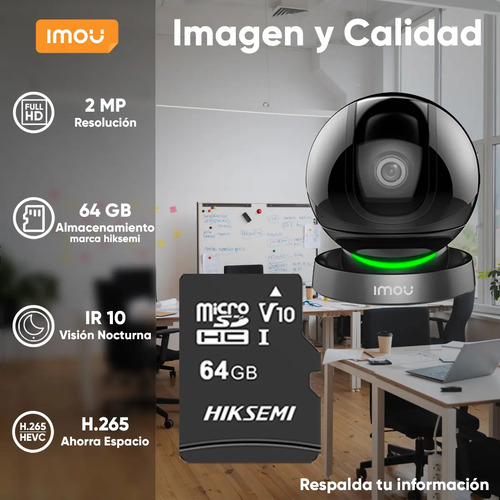 Cámara Wi-Fi PT IMOU A26HIN-PLUS-64, profundidad 9 cm, material externo plástico