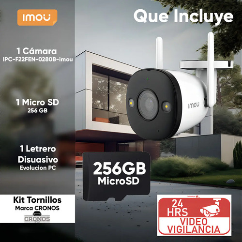 Cámara WiFi bala IMOU IPC-F22FEN, potencia 5.32 W, conectividad Wi-Fi