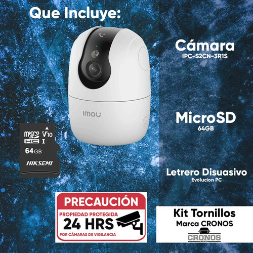 Cámara IP PT Wi-Fi IMOU IPC-S2CN-3R1S, distancia de alcance 10 m