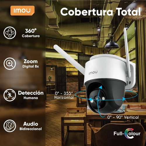 Cámara Wi-Fi PT IMOU Cruiser SE+ 2MP, lugares de montaje pared