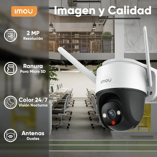Cámara Wi-Fi PT IMOU Cruiser SE+ 2MP, conectividad Wi-Fi, tipo de movimiento pan and tilt