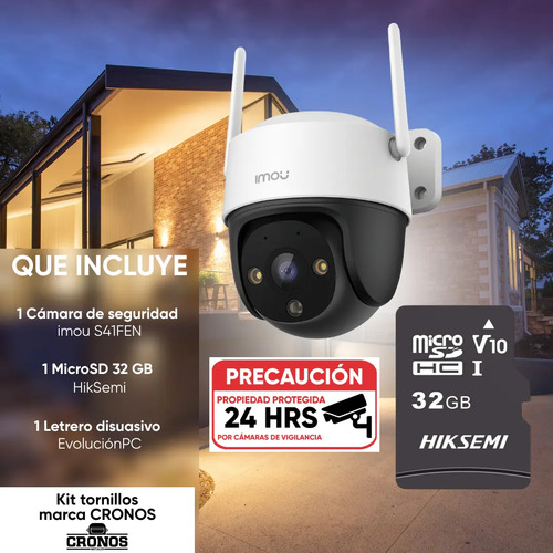 Cámara IP WiFi IMOU IPC-S41FEN, distancia de alcance 30 m, calidad de resolución 4MP