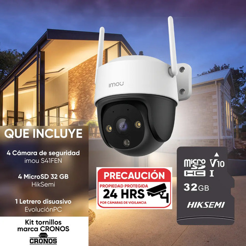 Kit 4 Cámaras Wi-Fi PT IMOU IPC-S41FEN, tipos de conexiones con cable