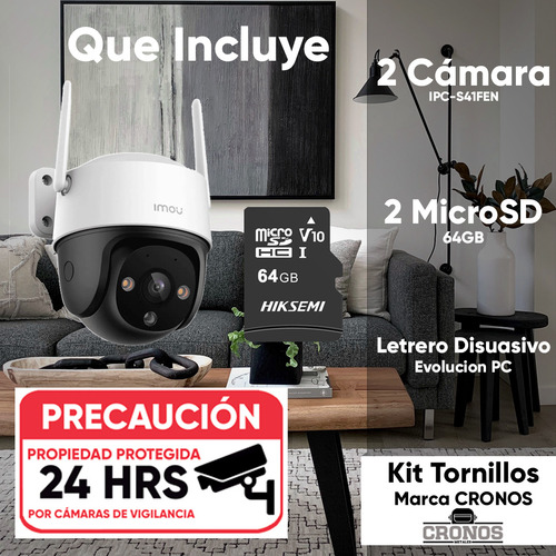 Kit 2 Cámaras Wi-Fi PT IMOU IPC-S41FEN, tipo de resolución full HD