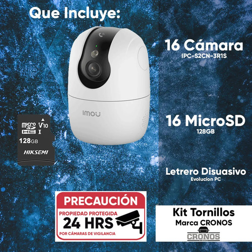Kit 16 Cámaras Wi-Fi PT IMOU IPC-S2CN-3R1S, tipos de conexiones con cable,Inalámbrica