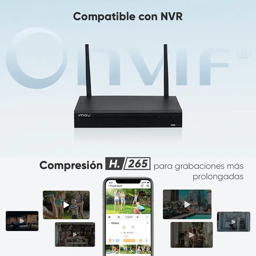 Kit 4 cámaras PT Wi-Fi IMOU IPC-DK7N-3H1WE-EP, tipo de movimiento PTZ