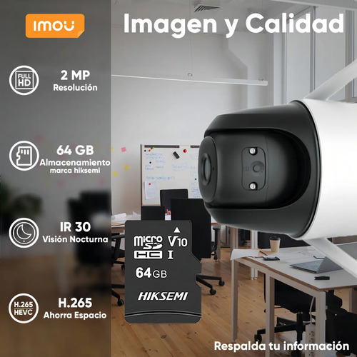 Kit Cámara WiFi PTZ IMOU S22FN, largo 25.75 cm, altura 13.84 cm