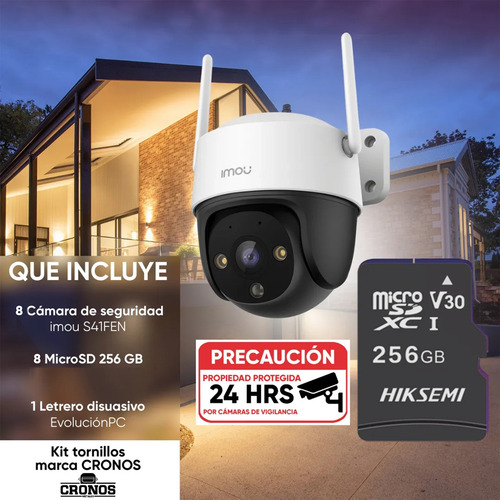 Kit 8 Cámaras PT Wi-Fi IMOU IPC-S41FEN, tipo de resolución full HD