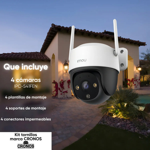 Pack 4 cámaras IP WiFi PT IMOU IPC-S41FEN, tipos de conexiones con cable