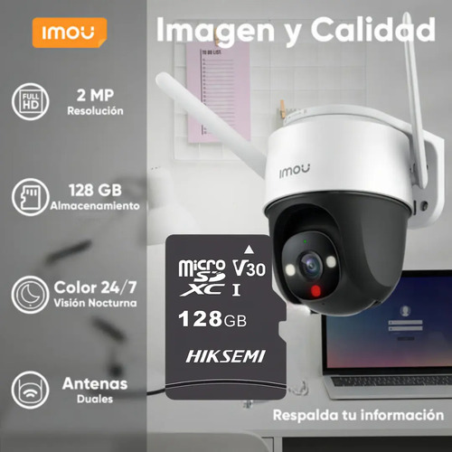 Kit cámara WiFi PT IMOU IPC-S21FEN, profundidad 18.3 cm, material externo metal