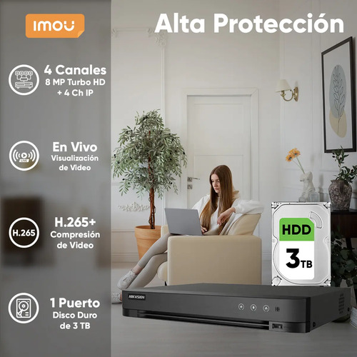 Kit 4 Cámaras IP PT IMOU IPC-S21FEN, tipos de conexiones inalámbrica