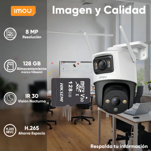 Cámara Wi-Fi PT dual IMOU IPC-S7XN-8M0WED, profundidad 12.498 cm