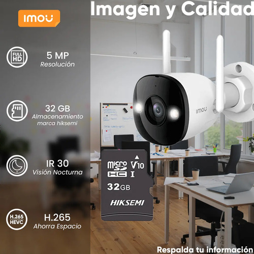 Cámara bala WiFi IMOU IPC-K3DN-5H0WF, potencia 6 W, conectividad Wi-Fi