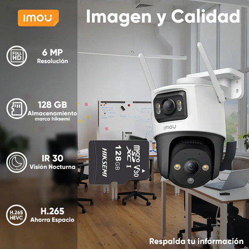 Cámara WiFi PT IMOU IPC-S7XN-6M0WED, profundidad 12.498 cm, material externo plástico