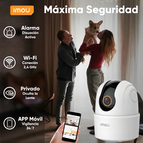 Cámara IP PT IMOU IPC-TA42N-B, profundidad 77 cm, material externo plástico