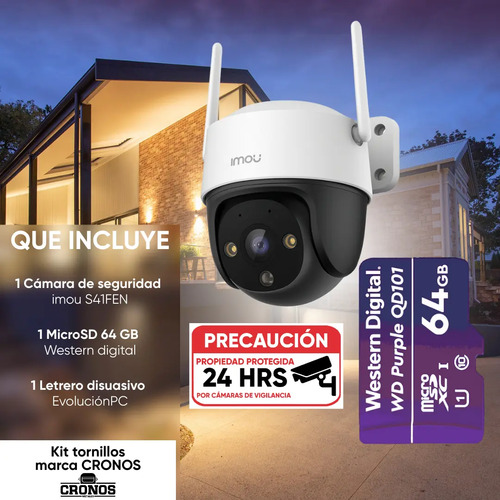 Cámara IP WiFi IMOU IPC-S41FEN, distancia de alcance 30 m, calidad de resolución 4MP