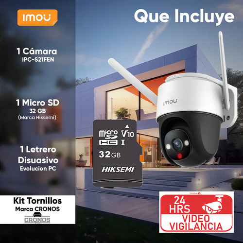 Kit cámara WiFi PT IMOU IPC-S21FEN, potencia 6.2 W, conectividad Wi-Fi