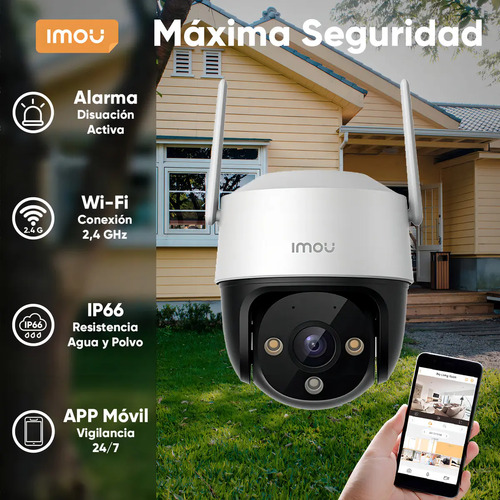 Kit cámara WiFi PT IMOU IPC-S21FEN, profundidad 18.3 cm, material externo plástico