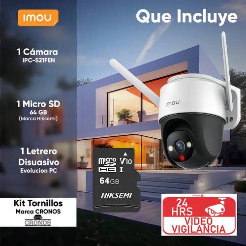 Kit cámara WiFi PT IMOU IPC-S21FEN, potencia 6.2 W, conectividad Wi-Fi