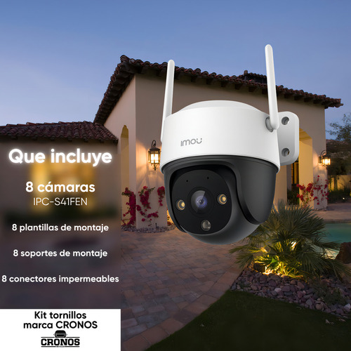 Pack 8 cámaras IP WiFi PT IMOU IPC-S41FEN, tipos de conexiones con cable