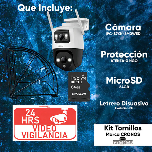 Kit cámara WiFi PT IMOU IPC-S7XN-6M0WED, alcance de visión nocturna 30 m