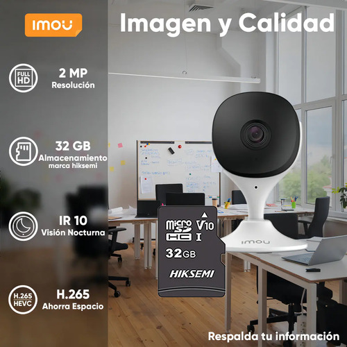 Cámara Wi-Fi IMOU C22EN-PLUS-32, profundidad 3.3 cm, lugares de montaje Mesa,Techo
