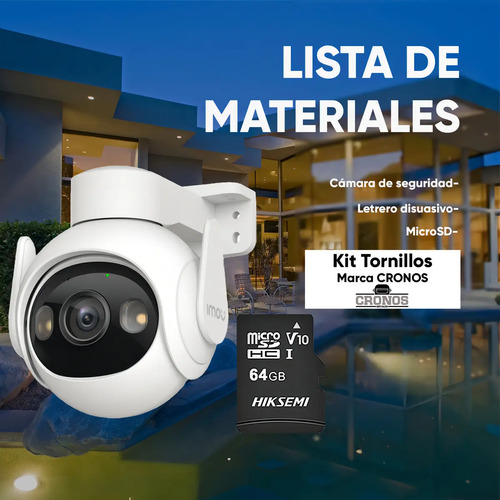 Cámara IP WiFi PT IMOU IPC-GS7EN-5M0WE, tipo de movimiento PTZ