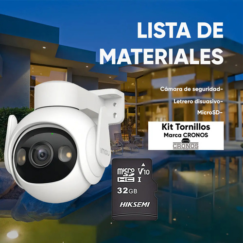 Kit Cámara WiFi PTZ IMOU GS7EN, tipo de movimiento PTZ, tipo de resolución full HD