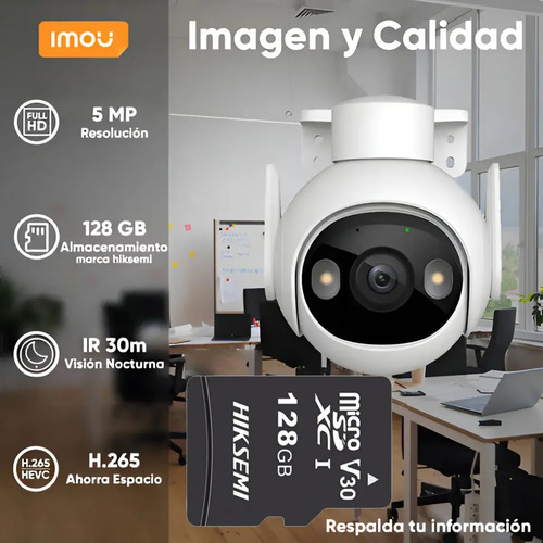 Cámara IP WiFi PT IMOU IPC-GS7EN-5M0WE, profundidad 12.88 cm