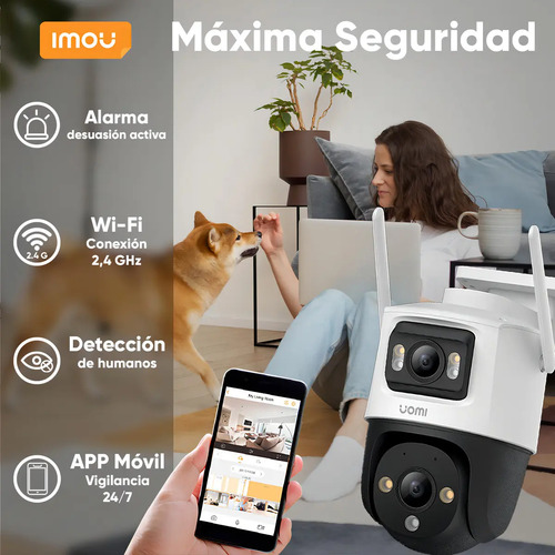 Kit Cámara PT WiFi IMOU IPC-S7XN-8M0WED-PLUS-64, lugares de montaje Pared,Techo