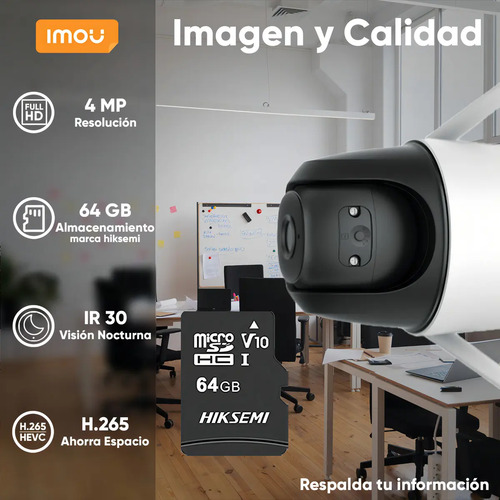 Cámara IP PT IMOU IPC-S42FN, largo 13.84 cm, altura 25.77 cm