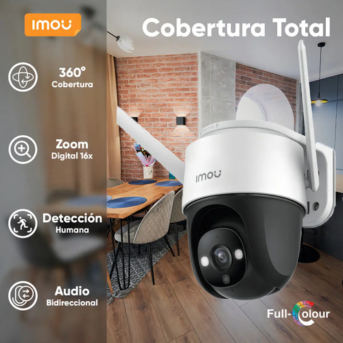 Cámara IP PT IMOU IPC-S42FN, profundidad 12.17 cm, material externo Metal/Plástico