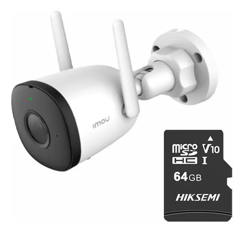 IMOU Camara Bullet Wifi de 4 Megapixeles F42N-PLUS-64 Con MicroSD 64gb y Letrero disuasivo H.265 Detección de Humanos 2.8 mm Microfono Integrado IP67 IR 30M Notificaciones de Alarmas F42N Compatible con Almacenamiento en la Nube