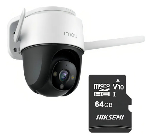Imou Cámara IP PT Wifi 2 Mp S22FN-PLUS-64 Con MicroSD 64gb y Letrero disuasivo Full Color Audio 2 Vías 30M de Visión Nocturna 3.6mm Sirena y Luz Blanca H.265 Detección de Humanos Auto tracking S22FN Onvif