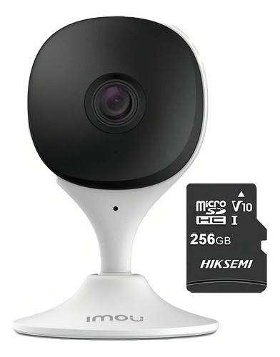 IMOU Cámara IP Wifi 2Mp C22EN-PLUS-256 Con MicroSD 256gb y Letrero disuasivo Audio Bidireccional nteligencia Artificial Detección de Humanos 2.8mm Sirena y Micrófono Integrados IR 10m C22EN Alarma de Ruido Anormal