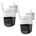 Kit Cronos 2 Cámaras de Seguridad Imou IPC-U7LN-6V0NE Titan Pro 6MP Visión Nocturna Color 30Mts WiFi Doble Banda Audio Bidireccional Detección Humana y Vehículos / Alarma Luces Rojas y Azul Sirena 125dB y Almacenamiento SD/Nube – Circuito Cerrado