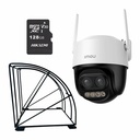 Kit Cronos 1 Cámara de Seguridad Imou Cruiser Z IPC-S7DN-5M0WEZ 5MP Dual Wifi + Memoria Micro SD 128GB + Protección Antivandalica - Visión Nocturna Color 56Mts Zoom12X / Audio Bidireccional y Detección Humana/Vehículos – Circuito Cerrado