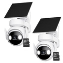 Kit Cronos 2 Cámaras Seguridad Exterior Imou Cell PT 4G con Panel Solar 3MP + 128GB MicroSD | IP66 360 Pan Tilt Visión Nocturna Color Audio Bidireccional Detección Humana Alarma Activa MicroSD Nube CCTV