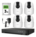 Imou Kit Videovigilancia 4 Cámaras Domo IP Wifi de 2 MP IPC-TA22CN-B PTZ con Microfono y Visión Nocturna 24/7 / Grabación Continua + Disco Duro 3TB + DVR Turbo HD de 8MP 4K (IDS-7204HUHI-M1/S )