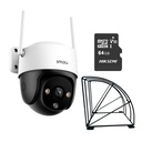 Kit Cronos Cámara de Seguridad Exterior Imou DK7 3MP Wi-Fi 6 + Microsd 64GB + Protección Metálica IP66 360° Pan/Tilt Visión Nocturna Color 24/7 Audio Bidireccional Detección Humana Smart Tracking Alarma Activa – CCTV